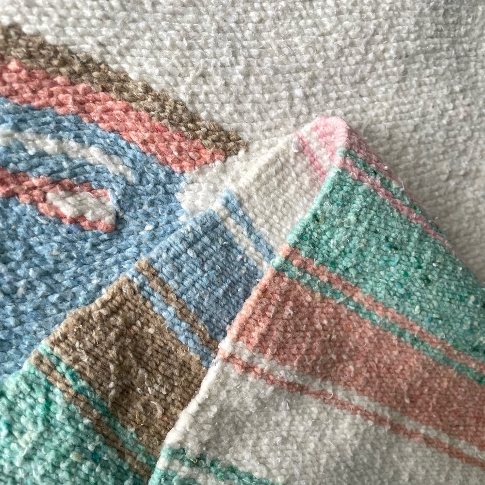 Vintage Mexican handwoven blanket